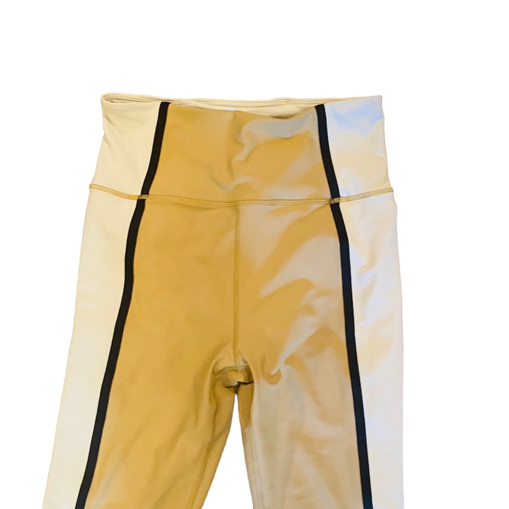 Sage Collective Tan And Cream Color Block Leggings - image 3